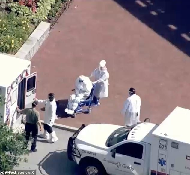 Two passengers from the MV Hondius cruise ship who have been exposed to the deadly hantavirus outbreak arrive in Atlanta for medical care and assessment