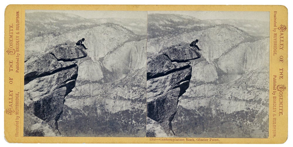Eadweard Muybridge (English-American, 1830-1904) Contemplation Rock, Glacier Point (1385), 1872 Eadweard Muybridge (English-American, 1830-1904) Contemplation Rock, Glacier Point (1385), 1872
