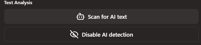 A "Disable AI detection" button.