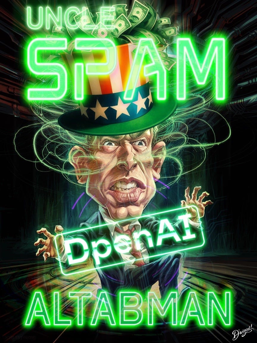MEET DPENAI’S FECKLESS AND WRECKLESS CEO UNCLE SPAM ALTABMAN!