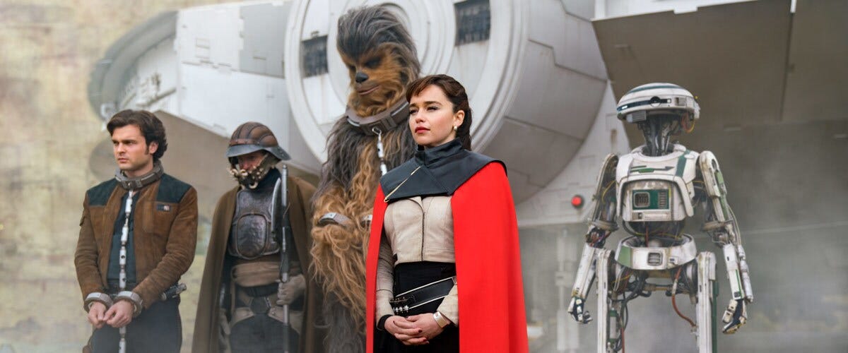 Qi'ra, Han Solo, Lando Calrissian on Kessel