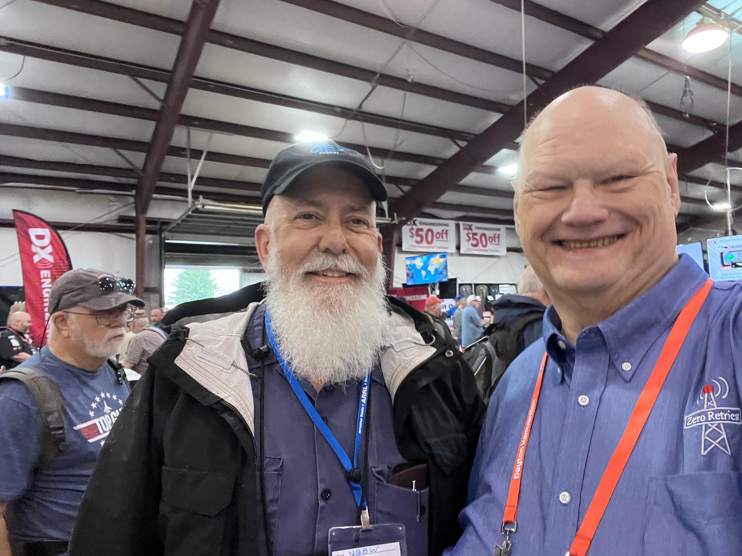 Ron Diehl NQ8W and Steve Stroh N8GNJ at Hamvention 2026. Image courtesy of Steve Stroh N8GNJ.