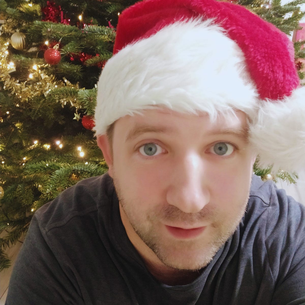 Pavel Polcr in red santa hat