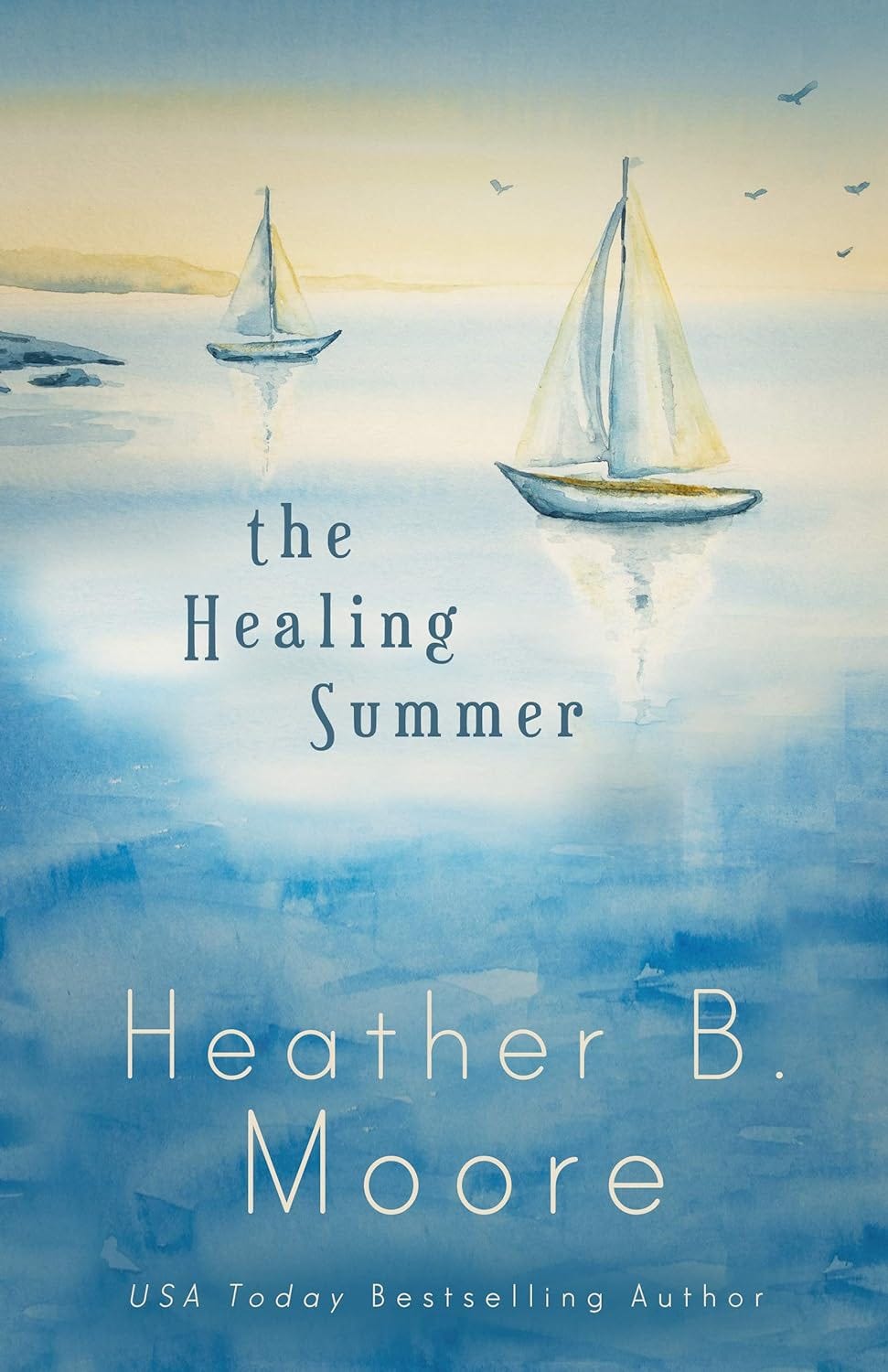 Illustrated book cover shows two sailboats gliding on the water and seagulls flying in the morning sky