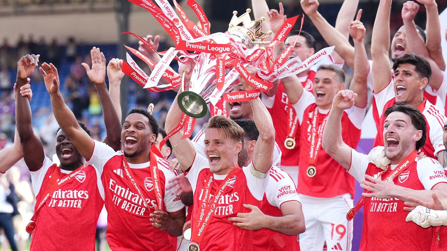 Premier League latest: Arsenal lift the Premier League trophy as West Ham  relegated and Spurs survive | UK News | Sky News