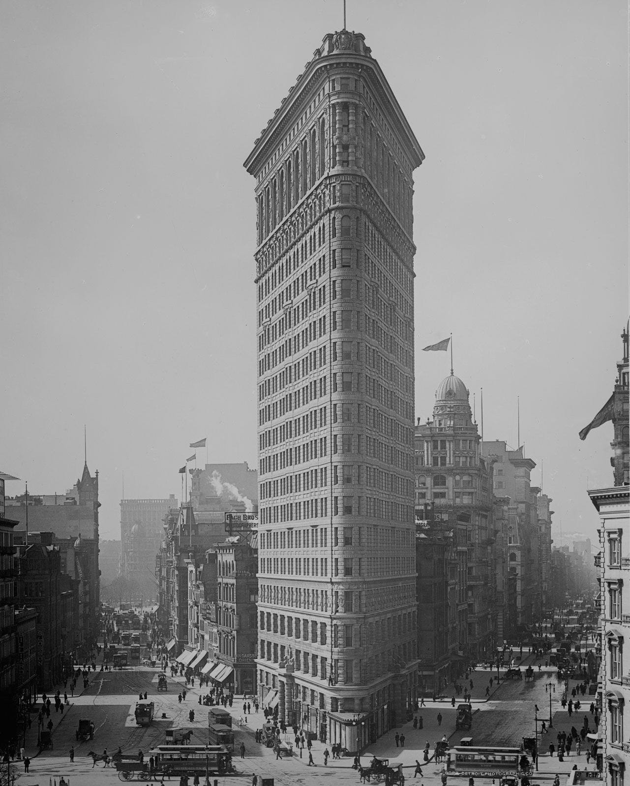 The Flatiron Building, initially known as the Fuller Building, designed by Daniel H. Burnham, 1902.