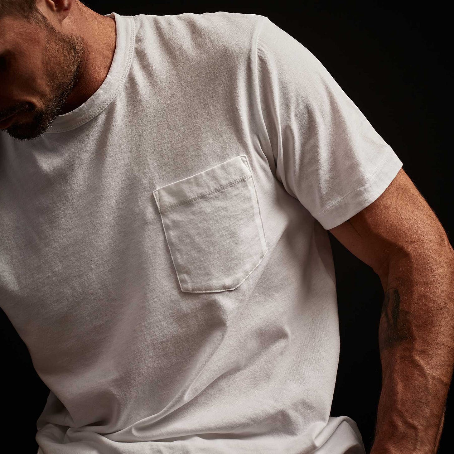 Brushed Lotus Jersey Pocket Tee - White | James Perse Los Angeles