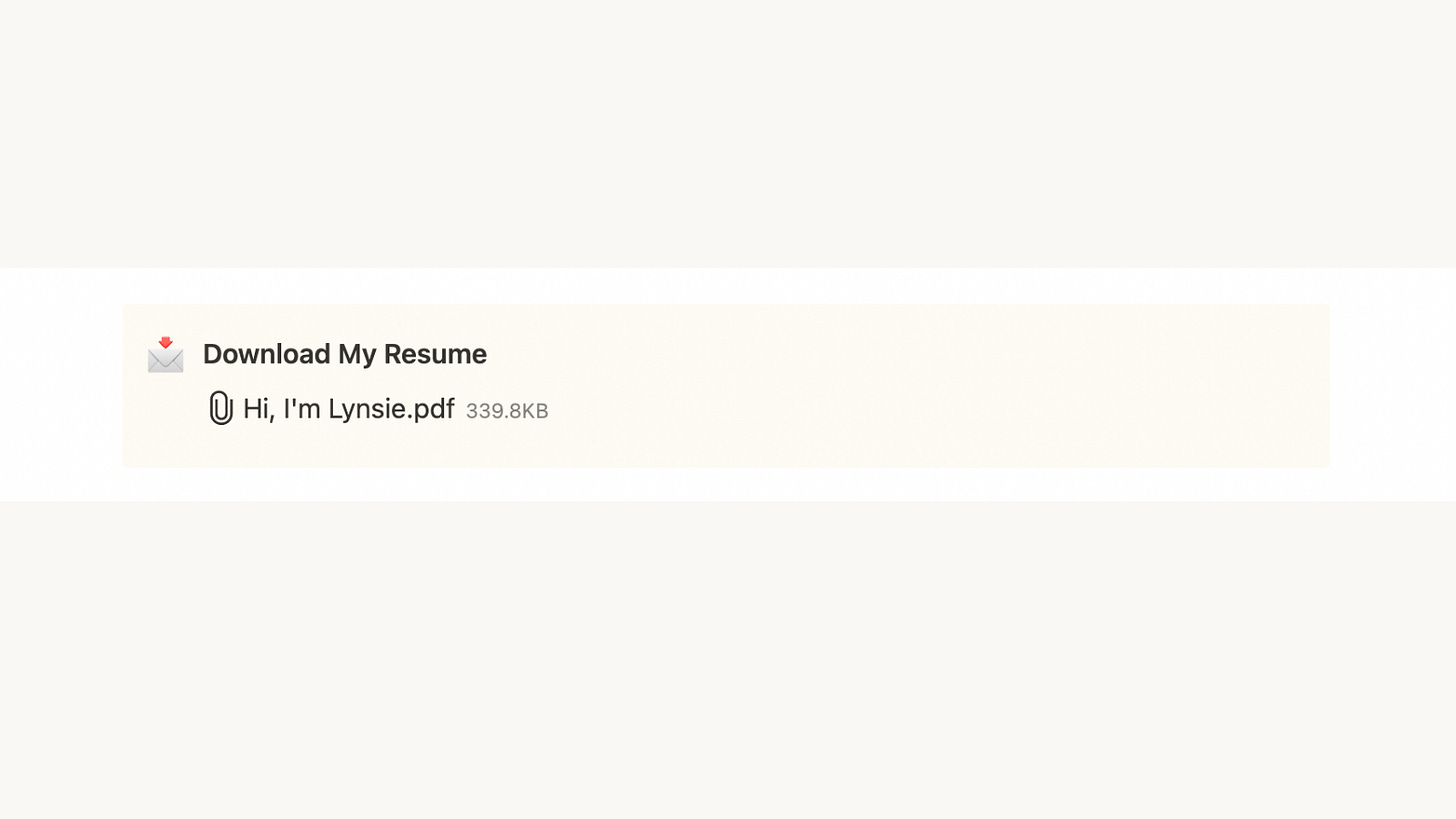 Building a Resume in Notion