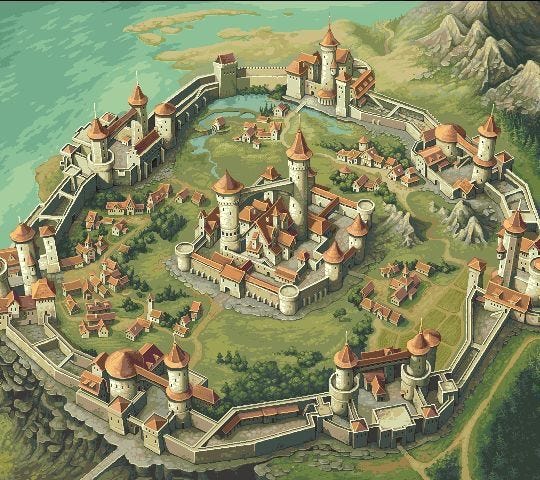 Idonka. A mostly militarized city with small farm lands inside the  protective wall. The city appears medieval in design and architecture. But  the technology of it rests under the ground. Stream and