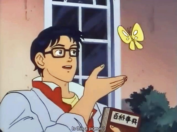 Is This a Pigeon?' Butterfly Anime Meme Calls Out Confused ...