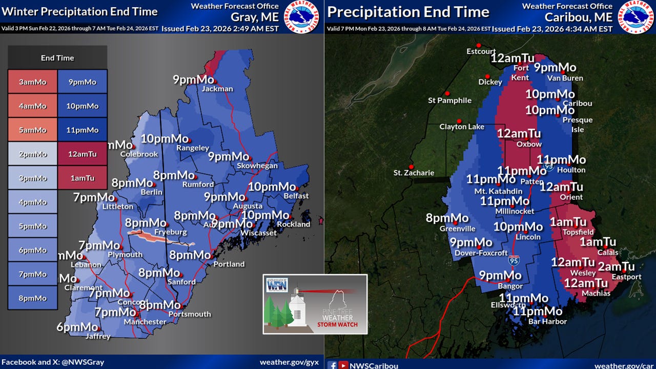 Nor'easter track trending east - Pine Tree Weather