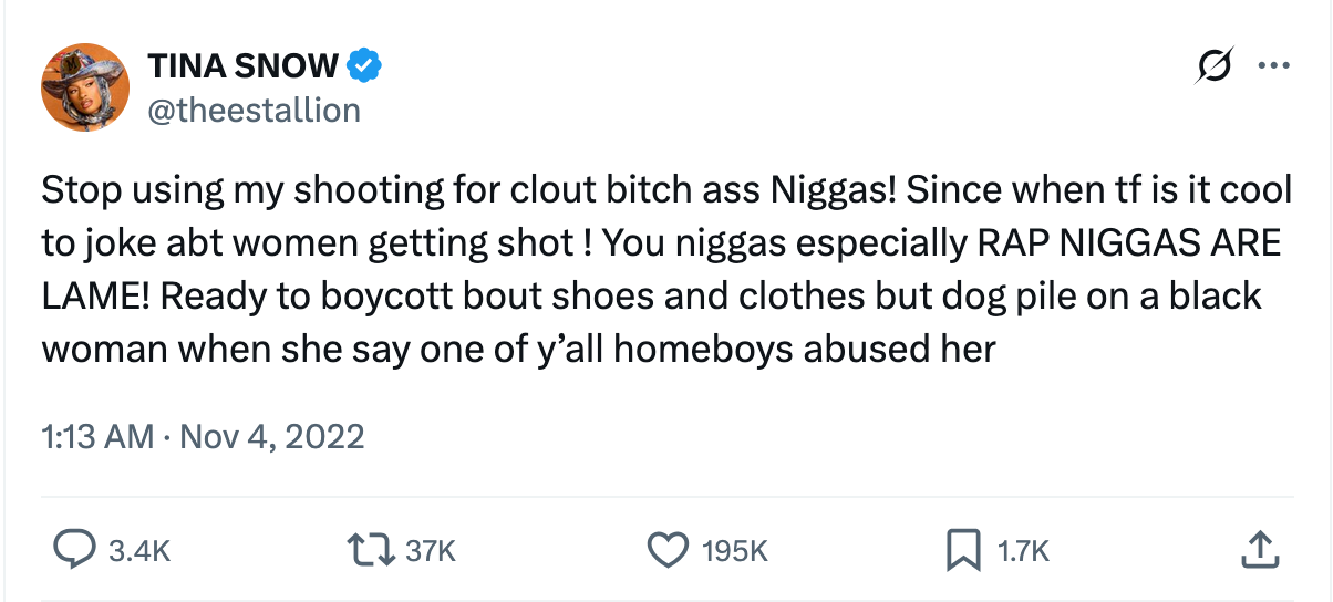 Tweet from Megan Theen Stallion