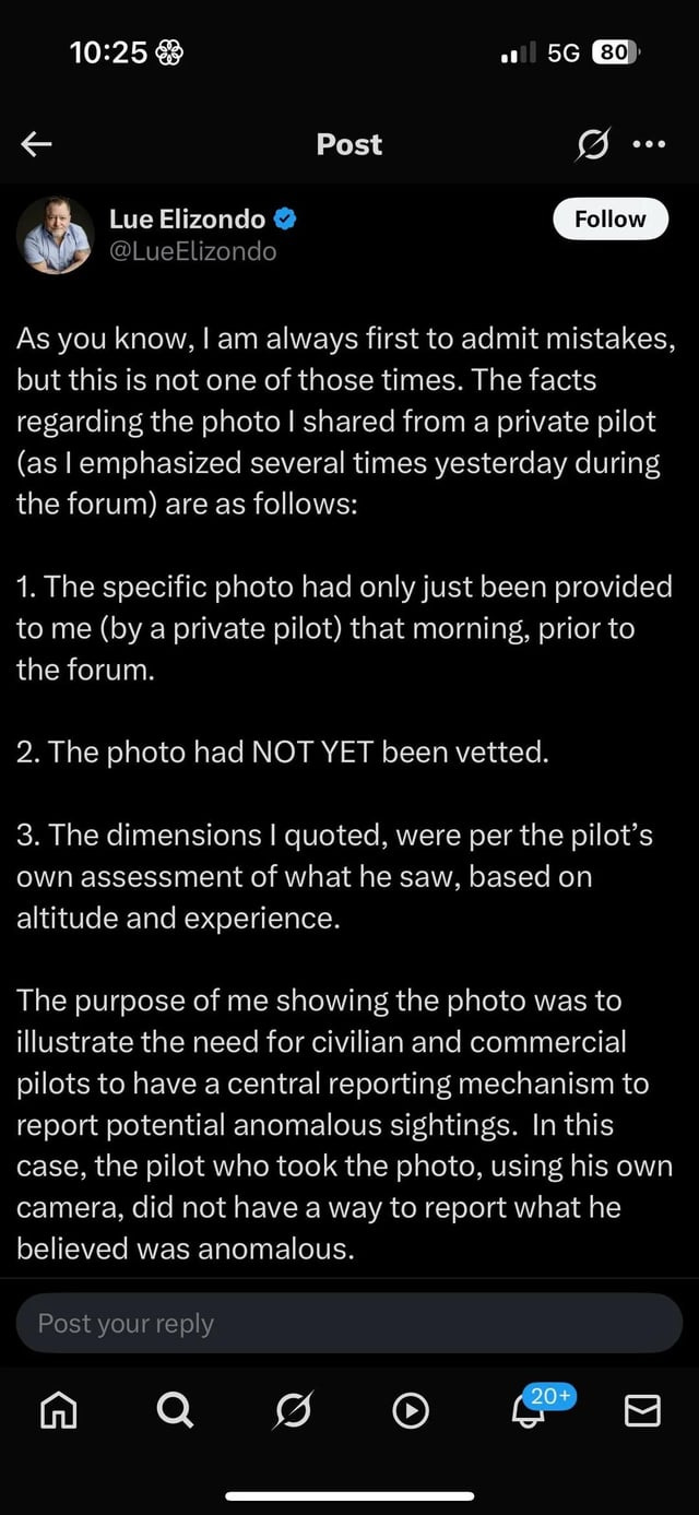 r/aliens - Lue Elizondo just posted an explanation about the photo he released yesterday!