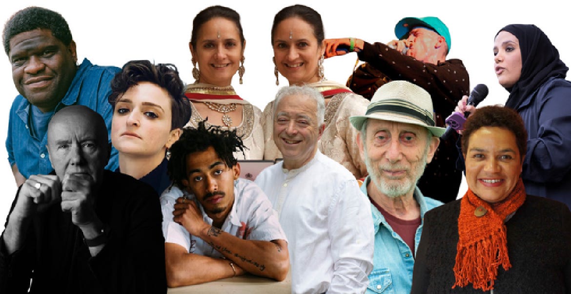 A collage of different mages of writers who are taking part in WoWFest25.