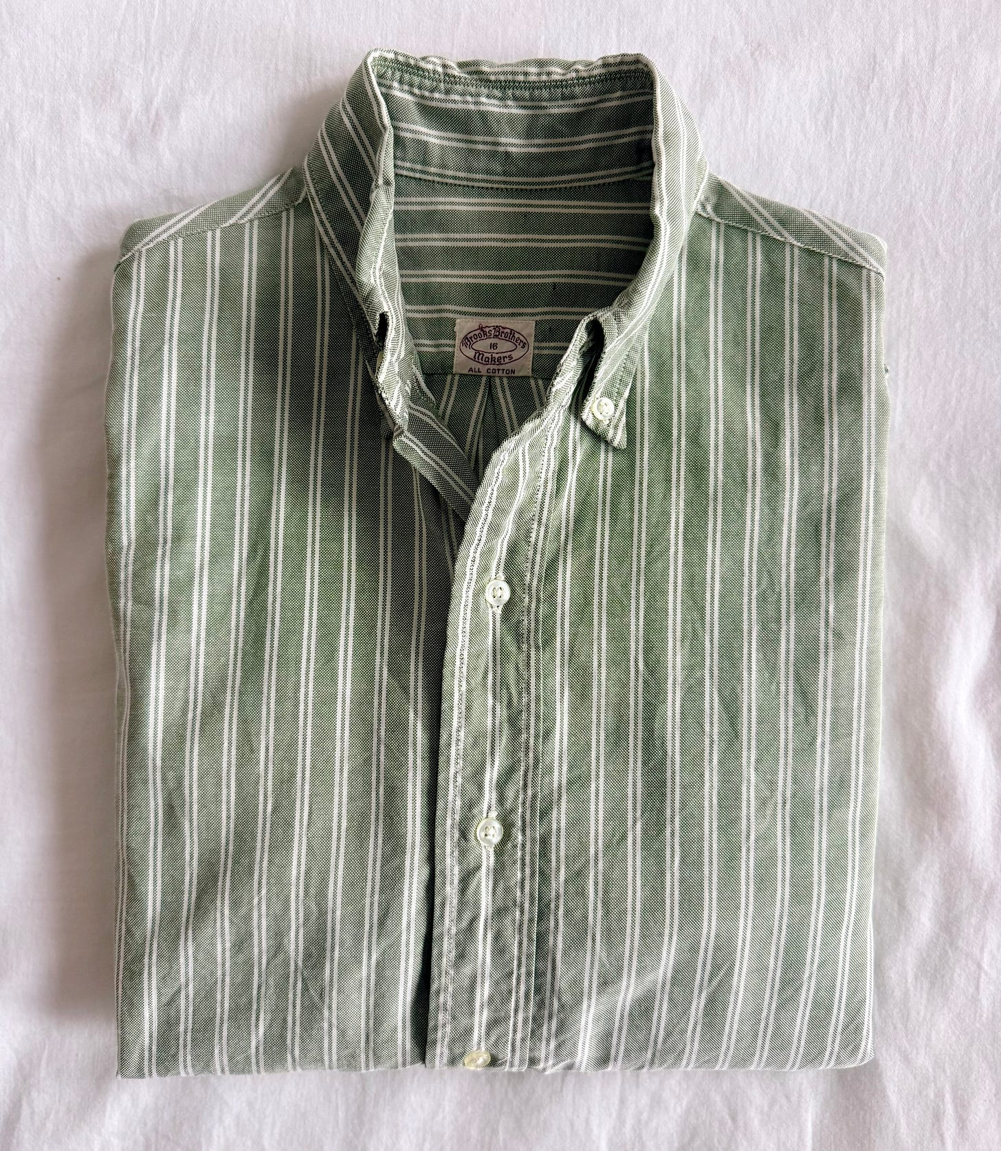 I love the soft green color and ivory stripes. I love the soft green color and ivory stripes.