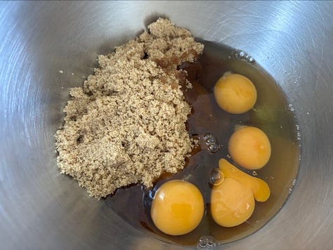 Several steps to a chocolate cake