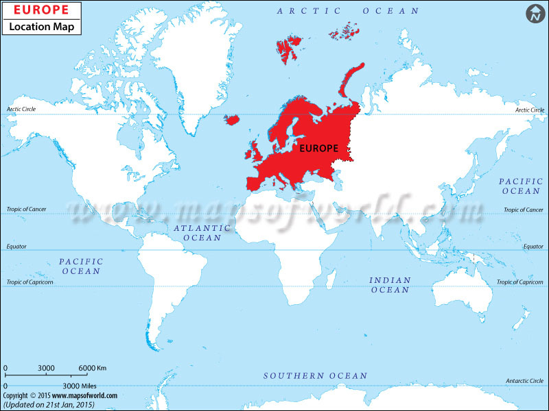 Europe World Map Location