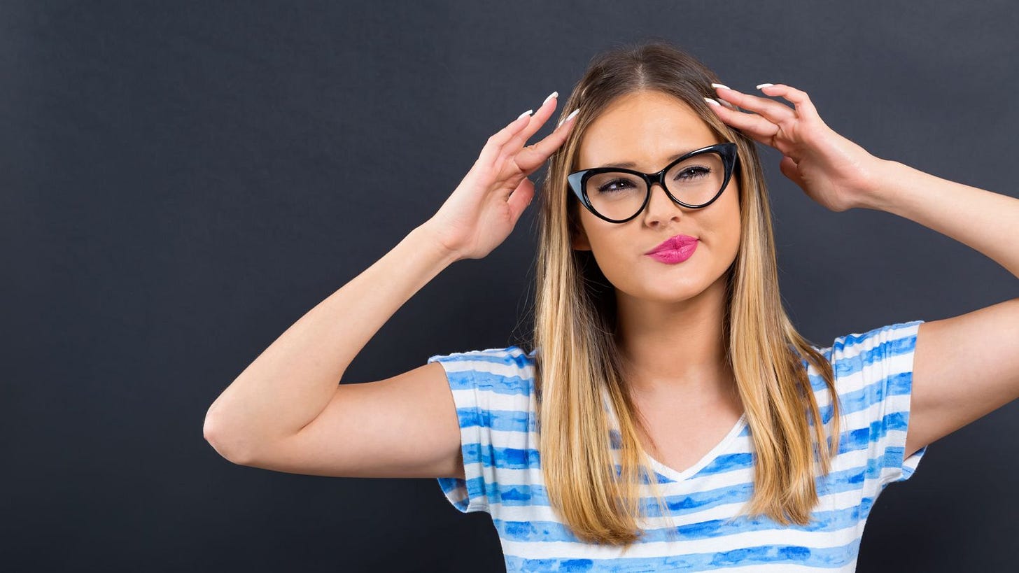 woman think young smart