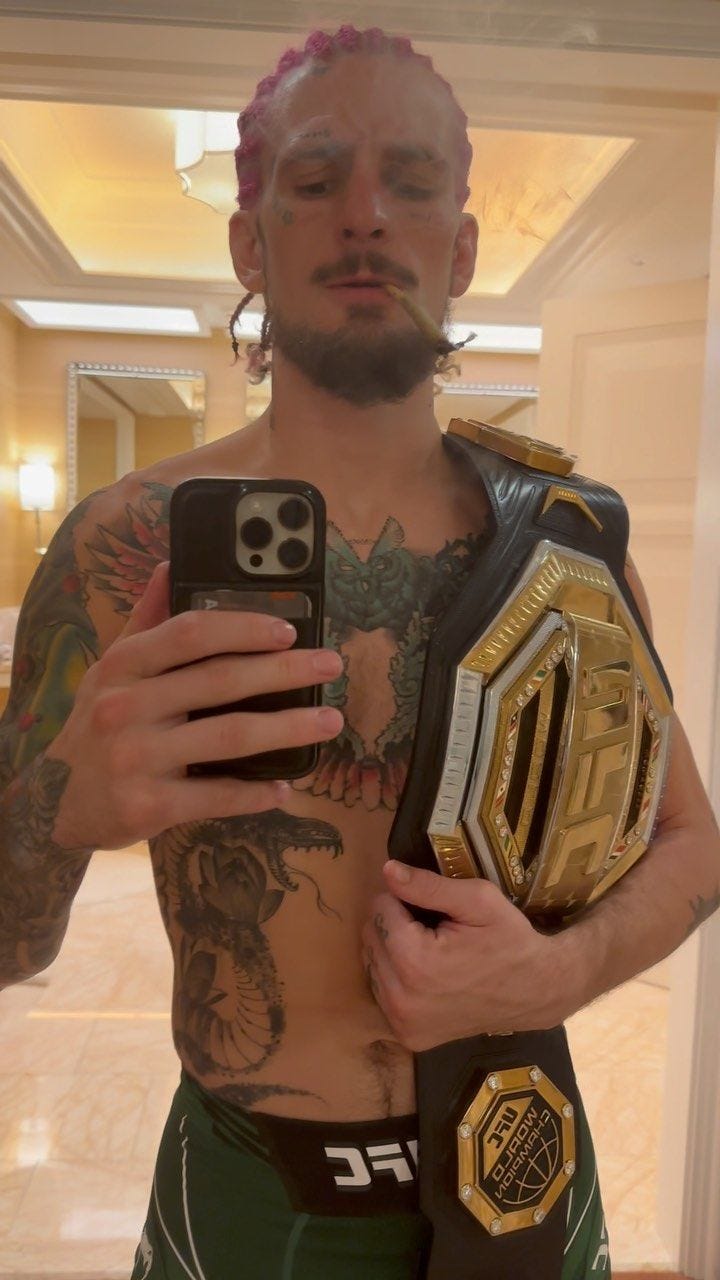 The fan favourite enjoyed a joint just hours after his stunning stoppage win The fan favourite enjoyed a joint just hours after his stunning stoppage win