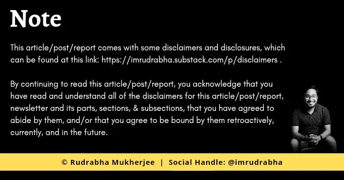 Disclaimers and disclosures of Rudrabha Mukherjee for this article.