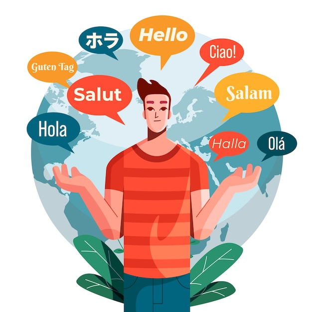 Free vector flat international mother language day illustration