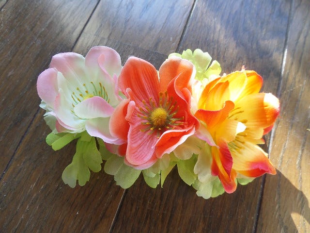 Flower Hair Clip Front Flower Hair Clip Front