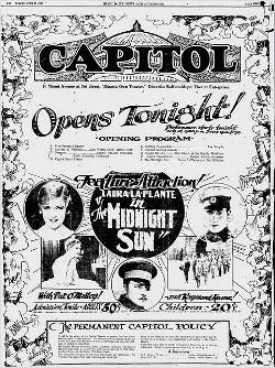 Opening Night Program in 1926 Opening Night Program in 1926