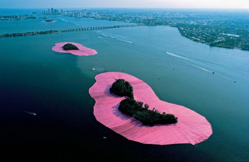 Christo Surrounded Islands Looking South on Biscayne Bay Toward Downtown Miami
