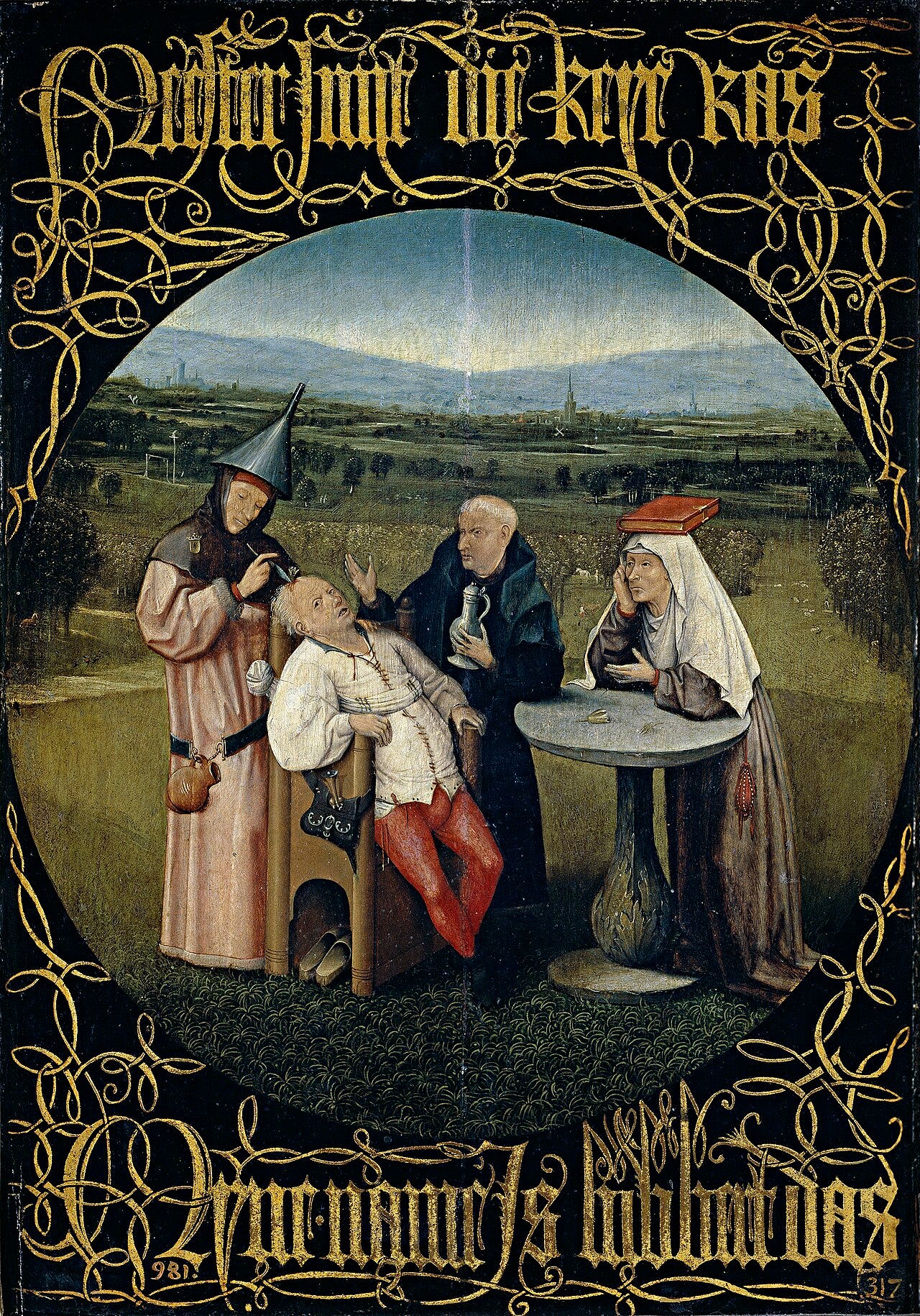 Quack drilling peasant skull