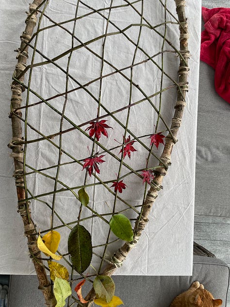 Mother Earth provided the materials to weave a cover for the coffin.