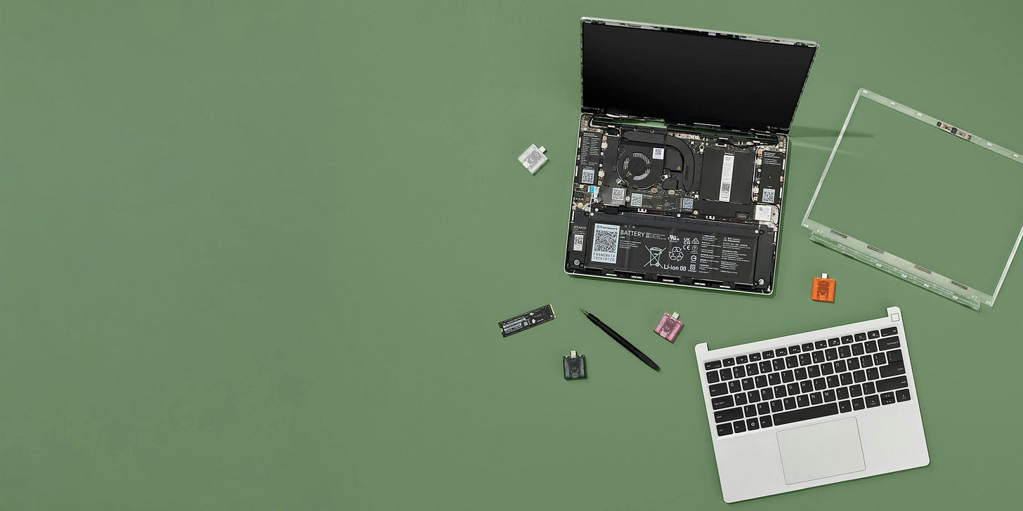 Modular laptop disassembled