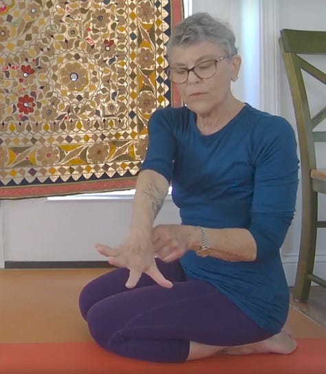 1) finding the spiral 2)ready to move 3)finding support 4)testing and deepening support  5)yielding to earth and pushing away to rise 6) settling into the posture