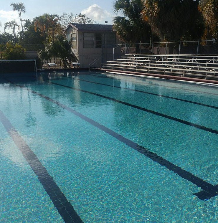 Swimming pool at Lake Worth High School, shown here in 2017, was demolished this summer. (SALLY WELSH) Swimming pool at Lake Worth High School, shown here in 2017, was demolished this summer. (SALLY WELSH)