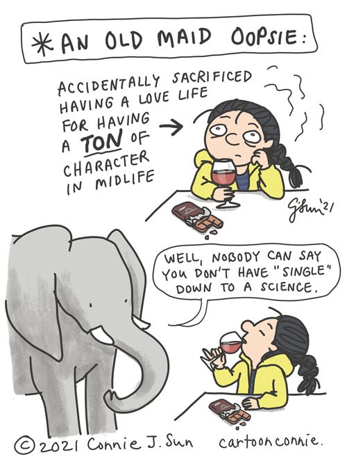 Single life valentine's day cartoon, humor, illustration, sketchbook, drawing, elephant comics, by Connie Sun, cartoonconnie