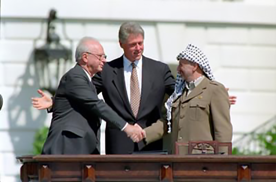 Rabin and Arafat shake hands Rabin and Arafat shake hands