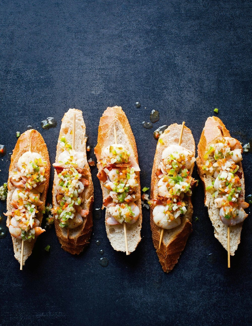 Shrimp Kebab with Pepper Vinaigrette (Ganba Brotxeta)