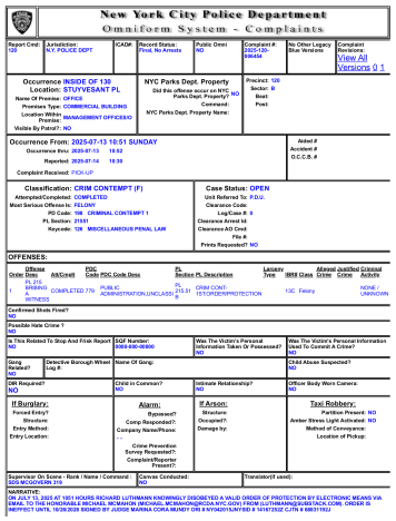 Luthmann NYPD Report 1