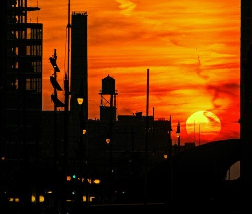 city sun heat wave