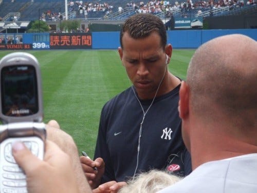 Pre-game warm up Arod pic took on my old phone Pre-game warm up Arod pic took on my old phone