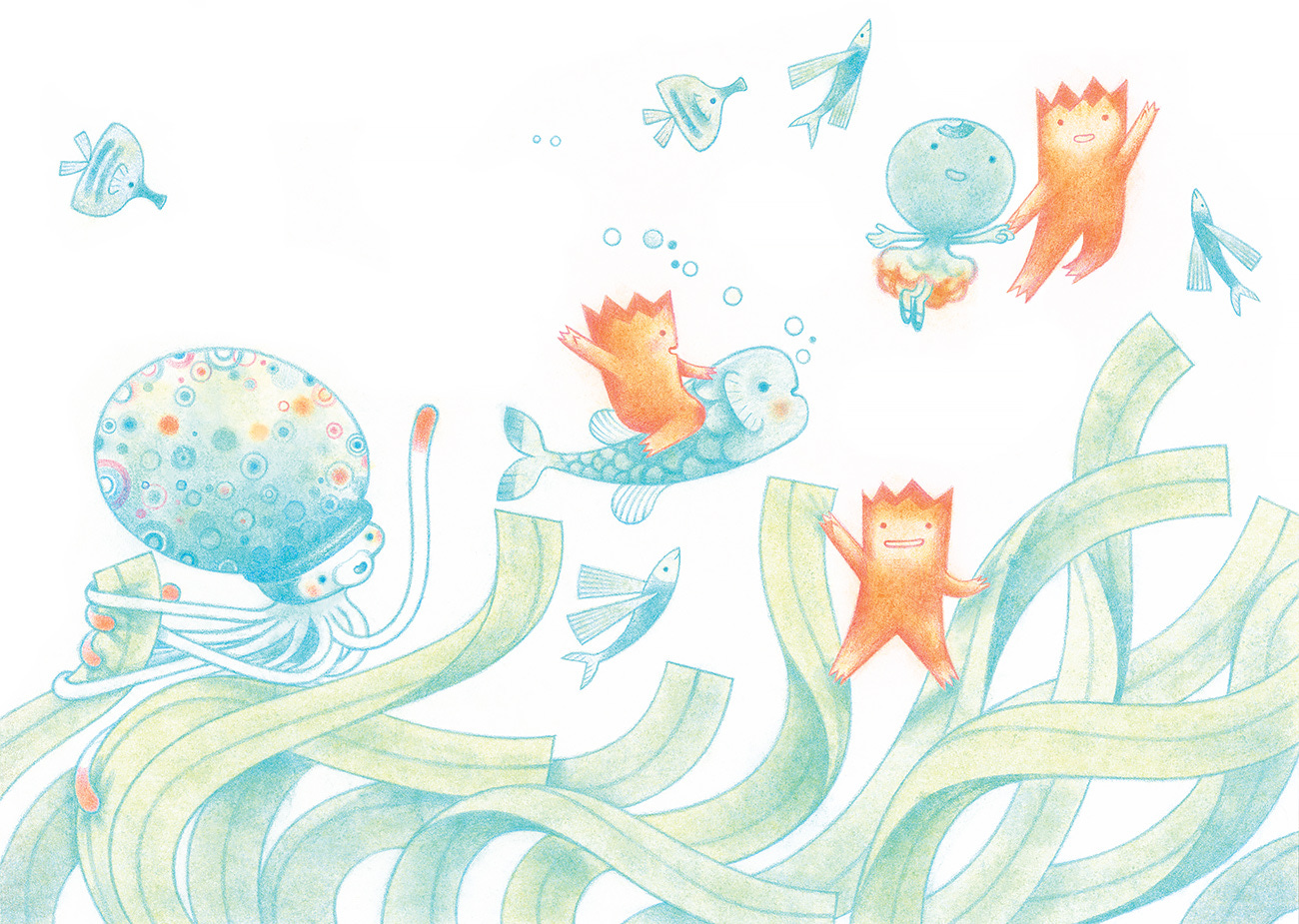 copertillustrazione interna de il viaggio di una goccia di Maria José Ferrada con illustrazioni di Marco Paschetta edito da aboca kids