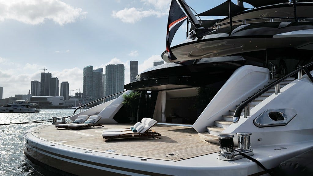 Superyacht at Miami Boat show Superyacht at Miami Boat show