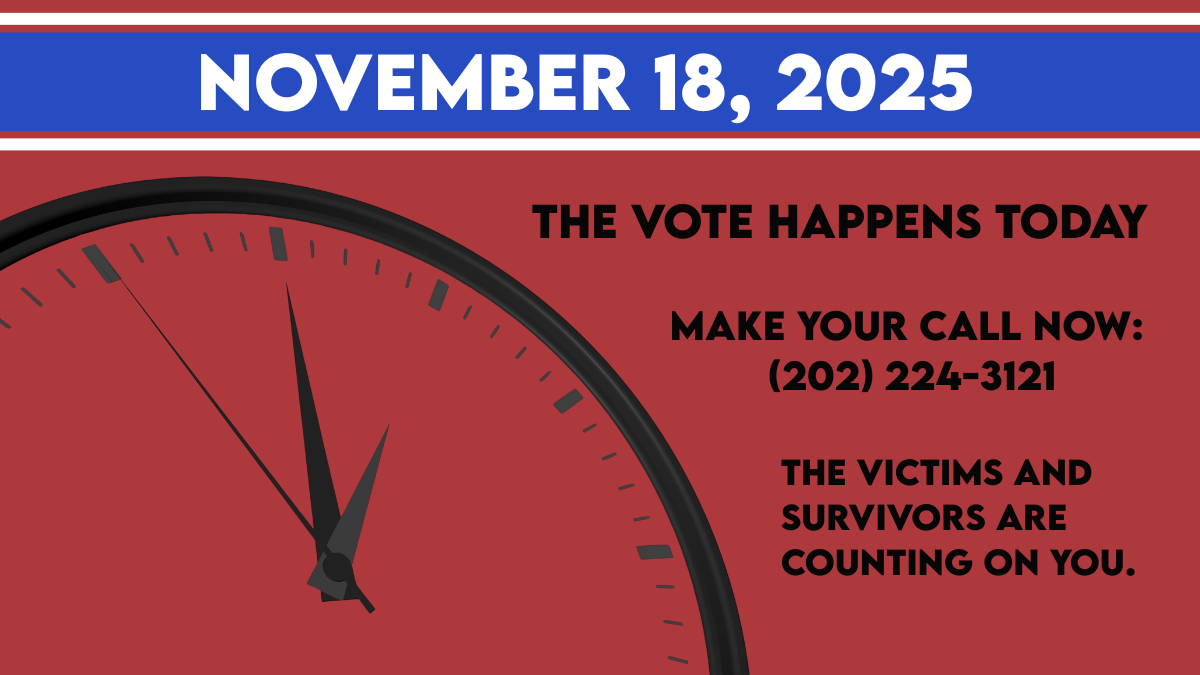 Reminder graphic showing today’s vote date and Capitol switchboard number Reminder graphic showing today’s vote date and Capitol switchboard number