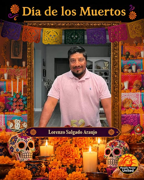 Día On Día de los Muertos, we remember the people who died in immigration detention and those killed during encounters with federal immigration agents. de los Muertos