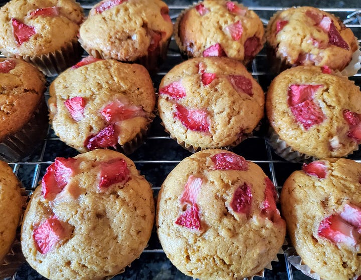 strawberry muffins with sucanat