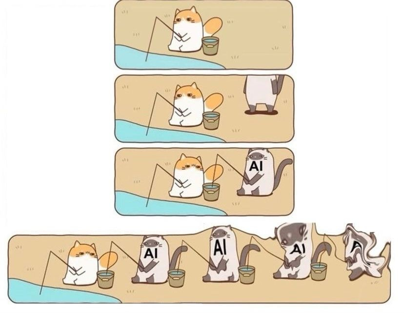 fishing cat meme example of AI degeneration