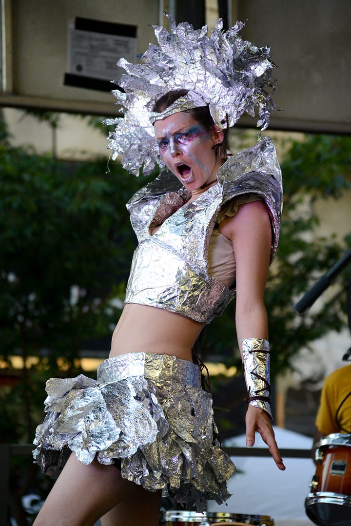 Aluminum foil and cardboard.