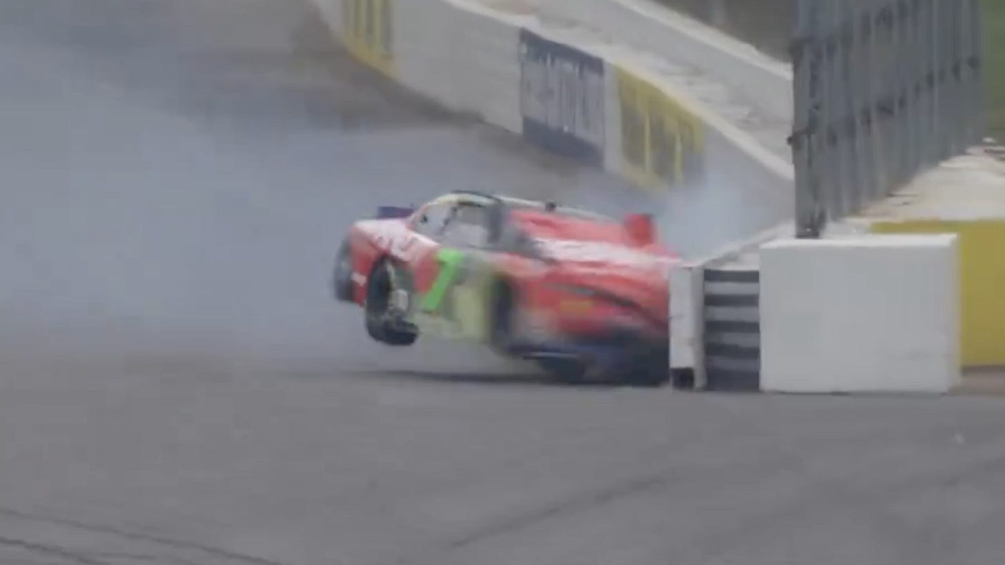 Justin Allgaier hard crash Talladega 2024 video Ag-Pro 300 video highlight