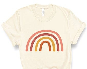 Rainbow Tee Abstract Rainbow T Shirt Neutral Rainbow - Etsy
