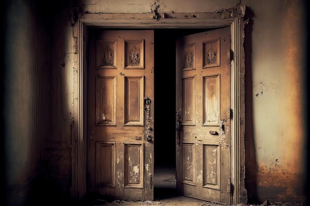 Premium Photo | Rickety dirty doors in dusty room of abandoned house Premium Photo | Rickety dirty doors in dusty room of abandoned house