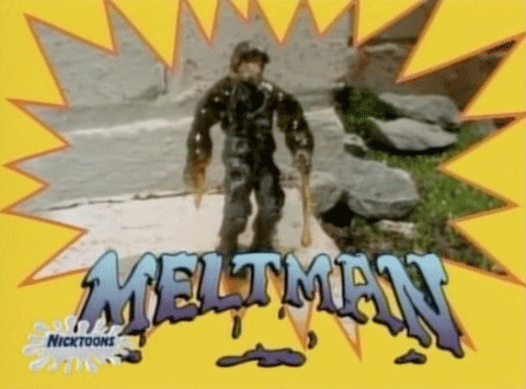 a nickelodeon advertisement for meltman shows a toy figure